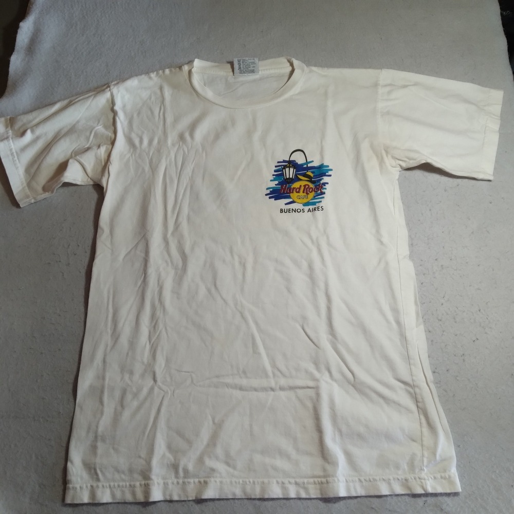 Hard Rock Cafe Buenos Aires Mens XL White Graphic Tee Tango Argentina Vintage